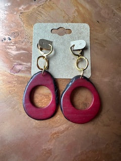 Purple Tagua Earrings
