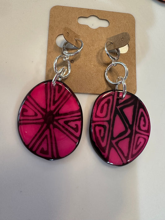 Red Tagua Earrings