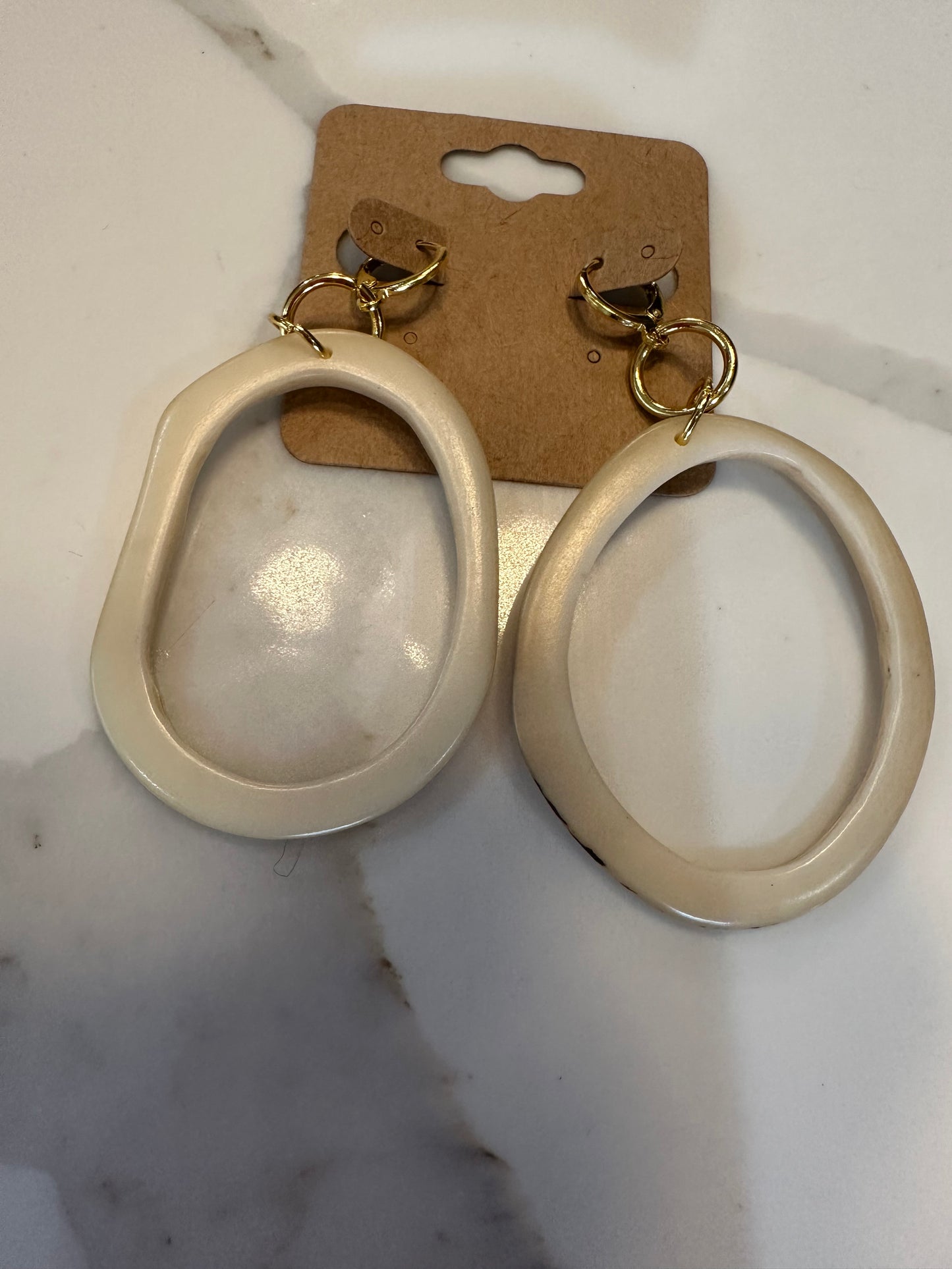 White Tagua Earrings