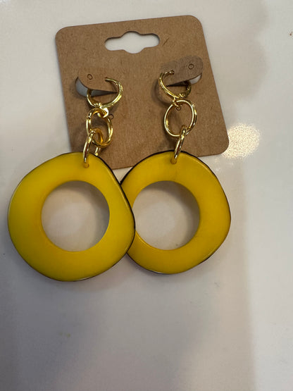 Yellow Tagua Earrings